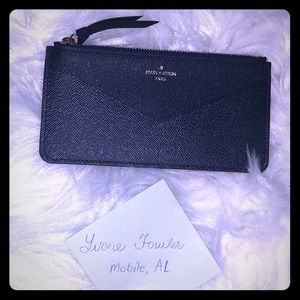 Auth. Louis Vuitton Jeanne wallet insert navy blue